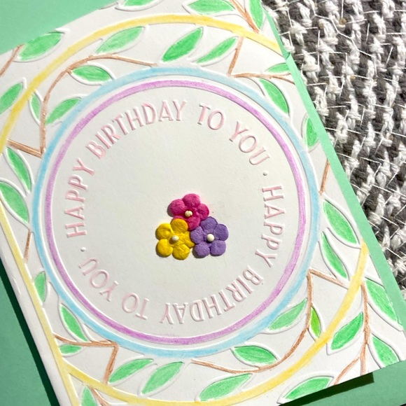 💚💝Hand painted and embossed Birthday card - Picture 5 of 5
